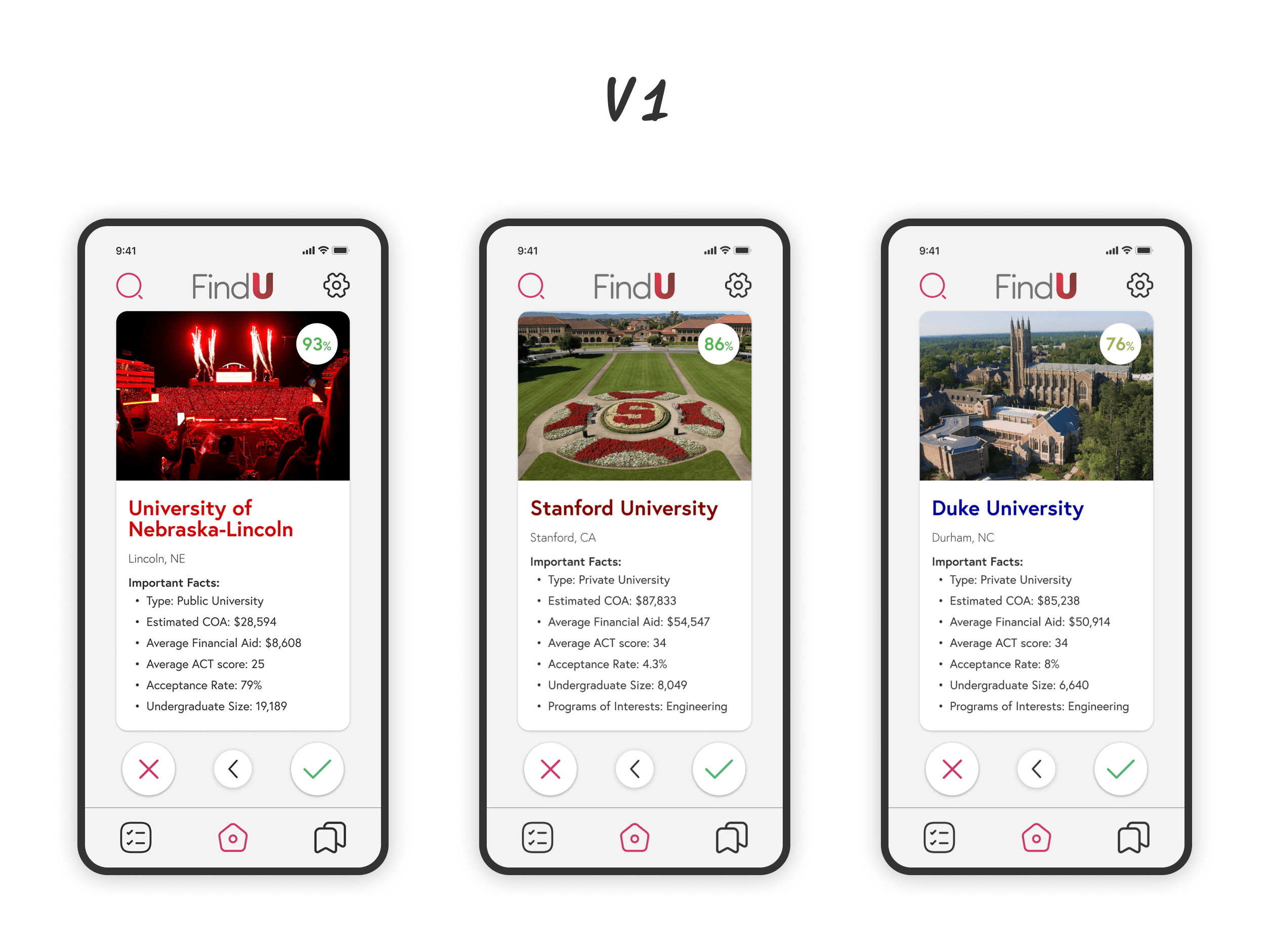 Version 1 design mockup